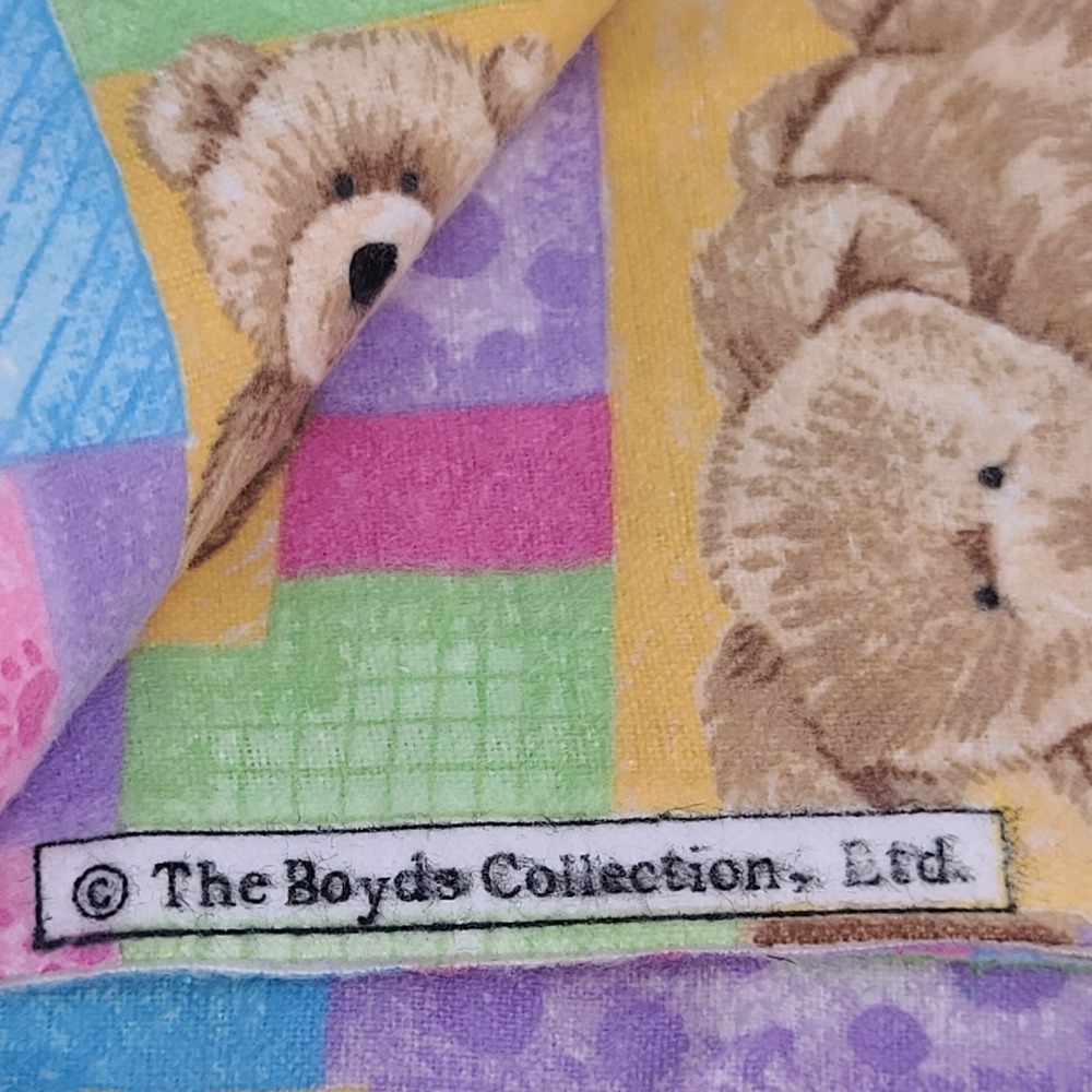 BOYDS BEARS Pastel Fun Flannel Fabric 1⅓+ YARD Remnant Teddy Bear Nursery